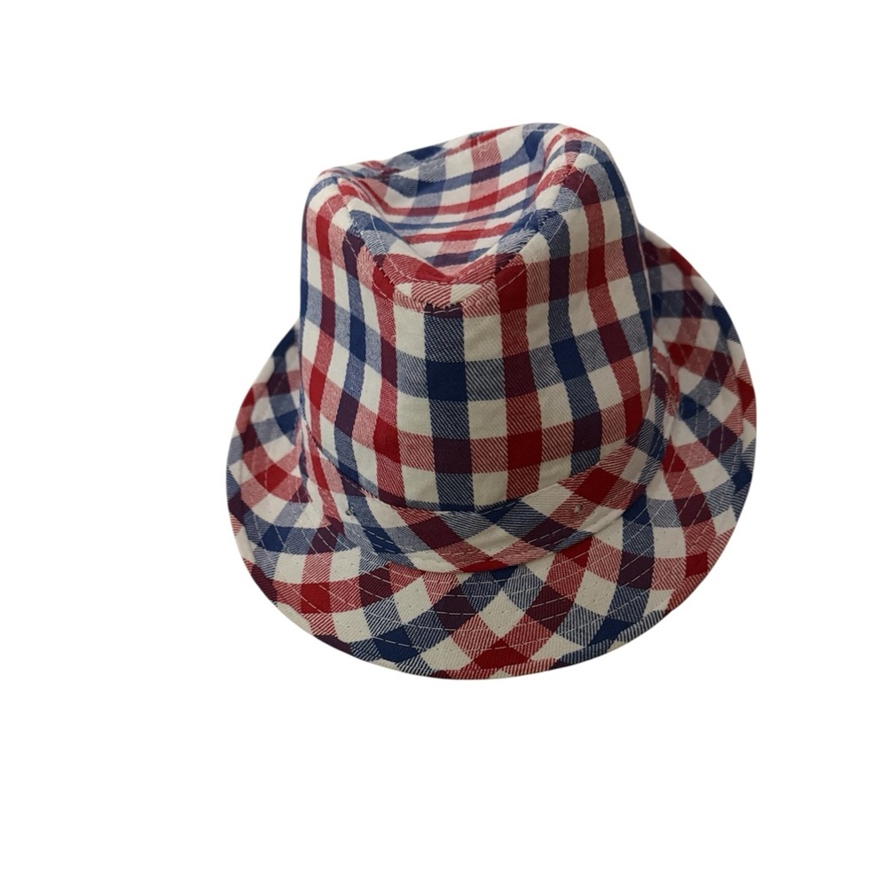 Red white and blue patriot Fedora Hat with lights